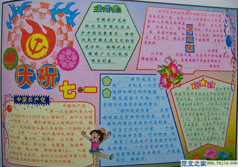 7.1建党手抄报