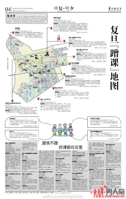 复旦“蹭课地图”风靡网络