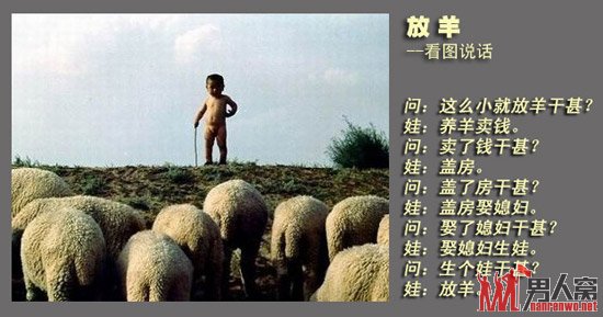 放羊的孩子。