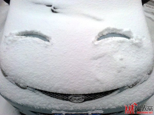 下雪，轿车也笑了，还是国货比亚迪。