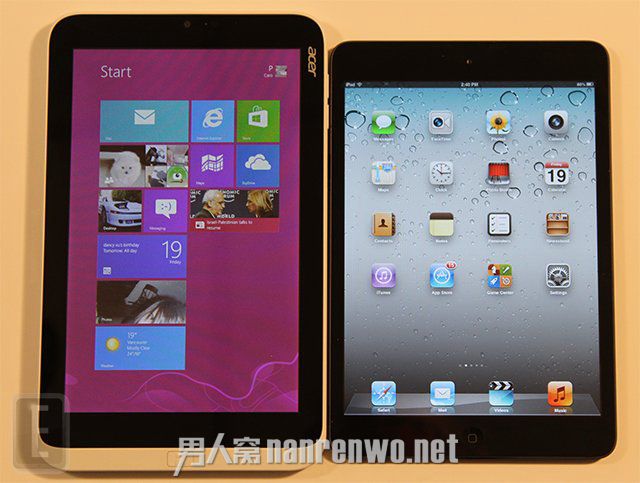 宏碁Iconia W3对决iPad Mini 配置方面十分相近