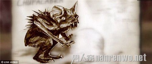 美猎人杀死传说中的吸血怪兽 背上有一排刺
