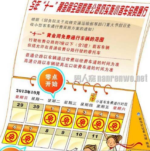 “十一”黄金周高速公路免费通行 自驾游将增长15%