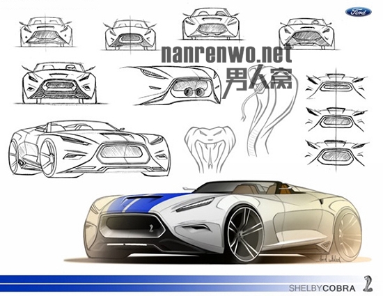 未来版Shelby Cobra Design Study 完美的跑车