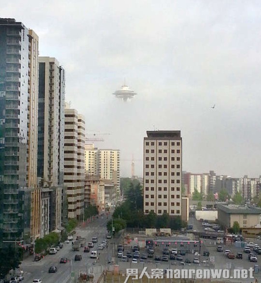 美国西雅图上空惊现ufo 整体结构清晰可见