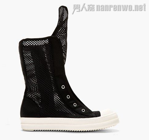 RICK OWENS DRKSHDW 黑色高帮网面运动鞋