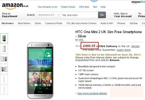 HTC One mini 2 ĺCPU