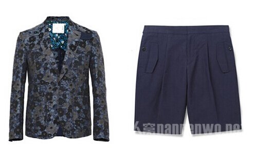 西装：Sacai，售价约9328元  　　短裤：Wooyoungmi，售价约2021元