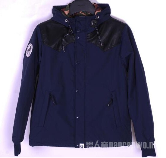 【IT】香港潮牌aape 男士拼皮短款外套 迷彩内衬 保真 猿迷必入