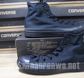 匡威女鞋正品专柜帆布鞋休闲板鞋潮男鞋CONVERSE经典款全黑色高帮