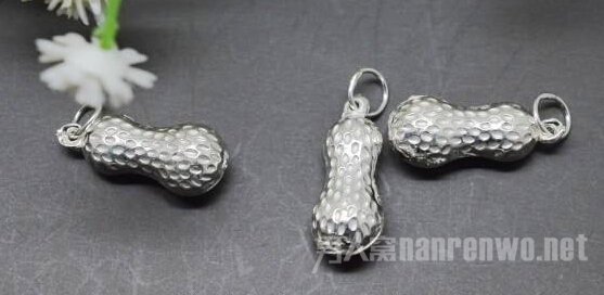 YDZ155 S990纯银项坠 足银吊坠 DIY吊坠 花生 男女宝宝吊坠饰品