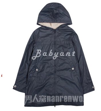 Babyant童装 法国风格 女童 带帽长款风雨衣外套 12、14A