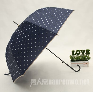 2014新款折叠晴雨伞 波点长柄伞 太阳伞 遮阳伞防紫外线 直柄阳伞