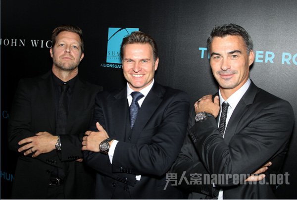 (左起)宝齐莱品牌大使David Leitch 、Sascha Moeri、 Chad Stahelski