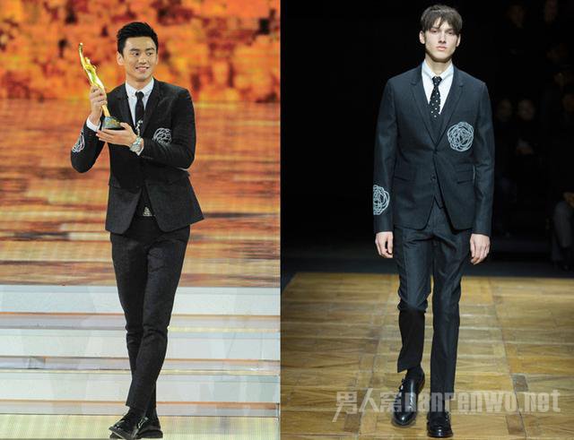 宁泽涛着 Dior Homme 2014秋冬系列花卉西装