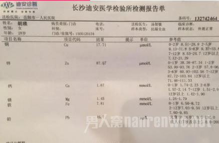 医院检测结果
