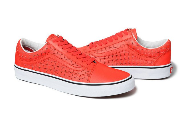 Supreme x Vans Old Skool 镂空皮革（红色款）