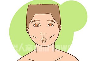 吸双颊