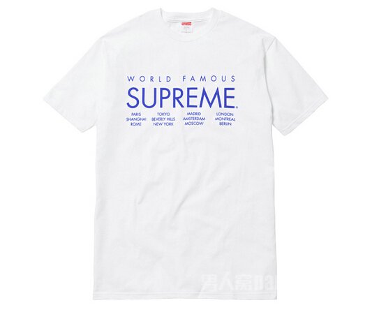 Supreme2015夏季T恤白色款不同印花