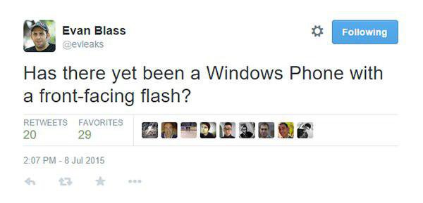 微软Win10系统手机将配备前置闪光灯