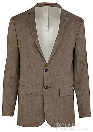 Brown check slim suit jacket 155.00
