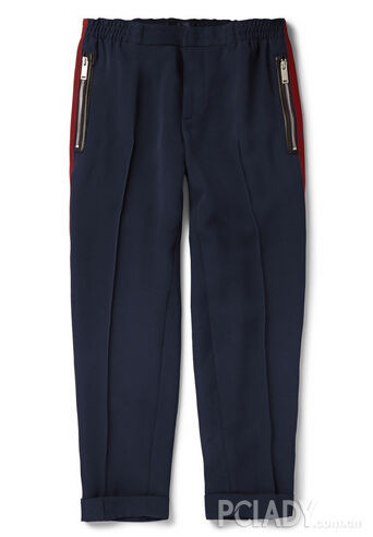 LEATHER-TRIMMED CUFFED CREPE TROUSERS560