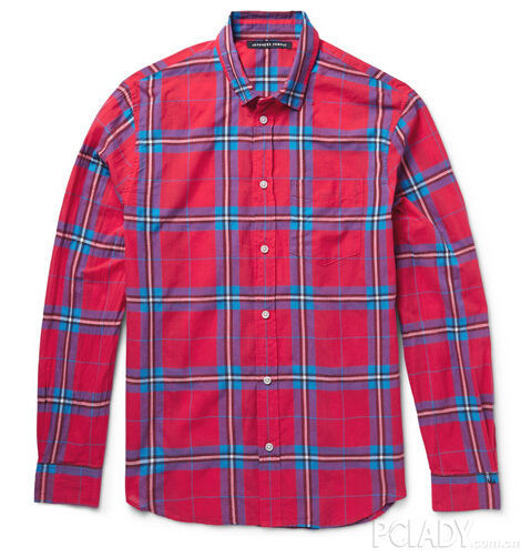 THOMAS SLIM-FIT PLAID COTTON-BLEND SHIRT185