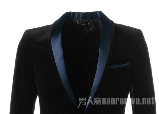 西服的领子3.青果领(shawl collar)