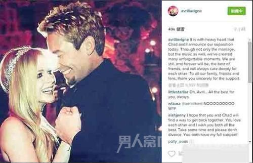 小天后艾薇儿与二婚丈夫分居