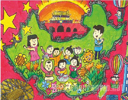 国庆儿童画精选