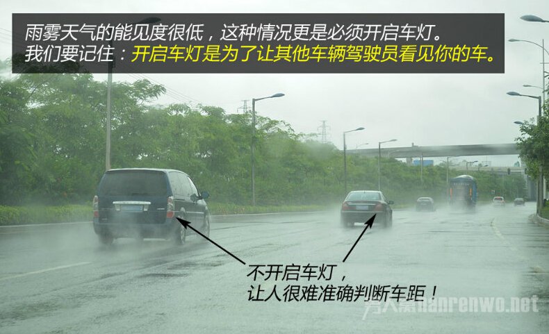 雨雾天气开启汽车车灯