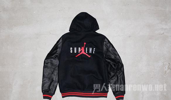 Supreme与JordanBrand联名企划服饰棒球外套背面