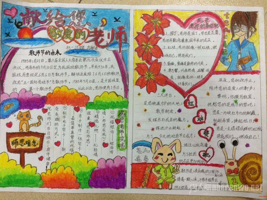 感恩教师手抄报精选