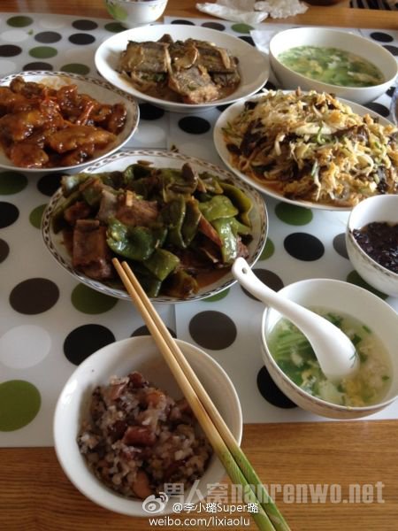 李小璐晒婆婆做的菜
