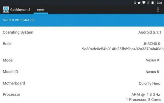 ȸNexus 8Geekbench 3ֽܷͼ