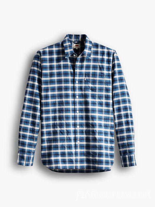 Levi's蓝色格纹衬衫