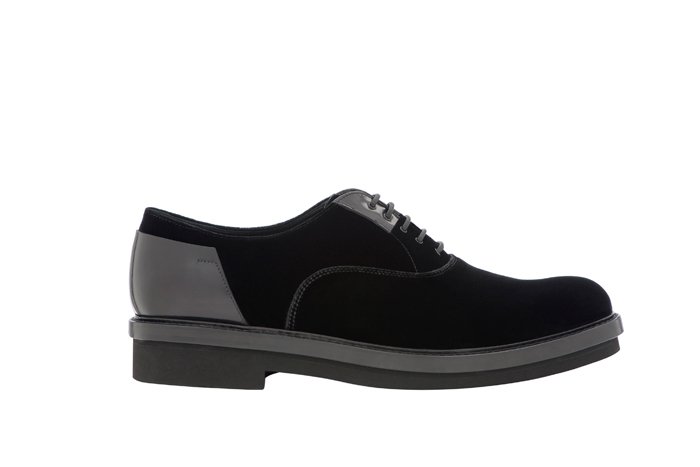 　丝绒拼接皮鞋 Emporio Armani