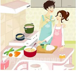 一起腻在厨房准备餐点